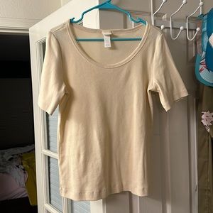 H&M ribbed off white T-shirt